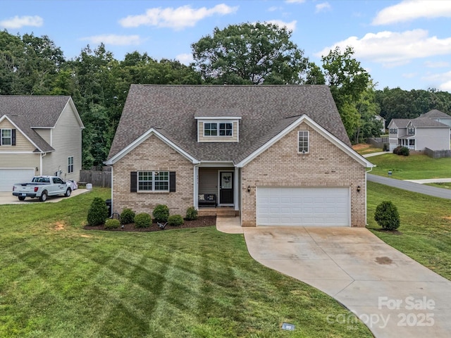 8810 Crape Myrtle Dr, Stanfield, NC 28163 - traditional-style home featuring brick siding, concrete driveway, and a front yard