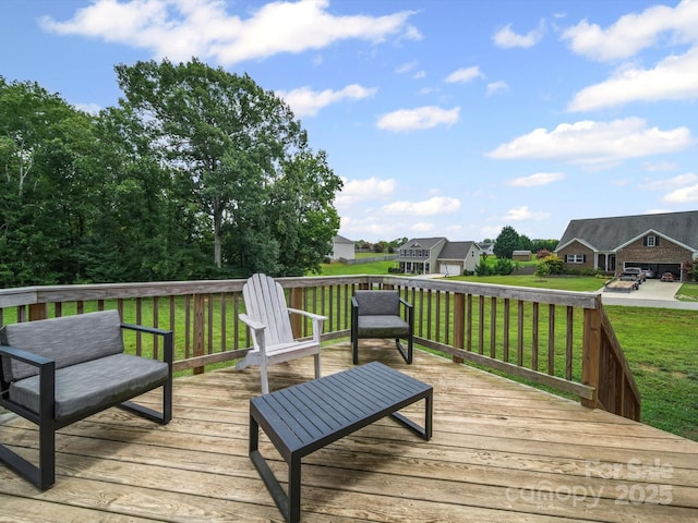 8810 Crape Myrtle Dr, Stanfield, NC 28163 - deck featuring a residential view and a yard