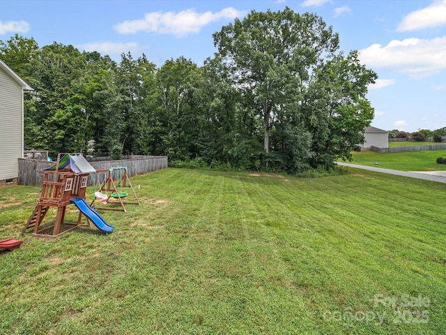 8810 Crape Myrtle Dr, Stanfield, NC 28163 - view of yard featuring a playground