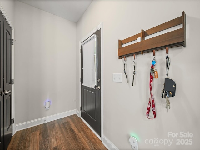 8810 Crape Myrtle Dr, Stanfield, NC 28163 - mudroom with dark wood finished floors and baseboards
