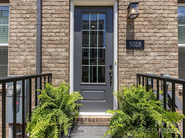 5018 Harrowsmith Ln, Charlotte, NC 28204 - property entrance with brick siding
