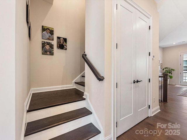 5018 Harrowsmith Ln, Charlotte, NC 28204 - stairs featuring wood finished floors and recessed lighting
