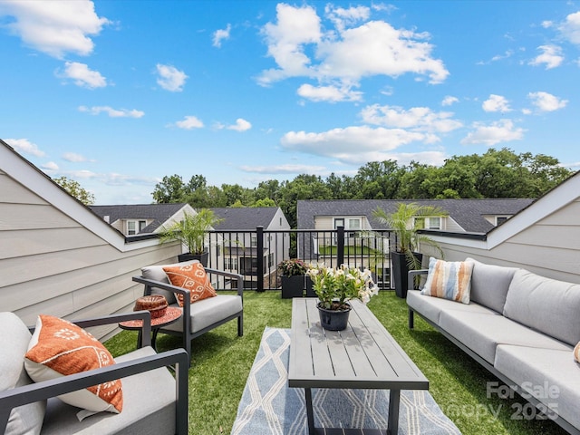 5018 Harrowsmith Ln, Charlotte, NC 28204 - patio / terrace featuring an outdoor living space and a residential view