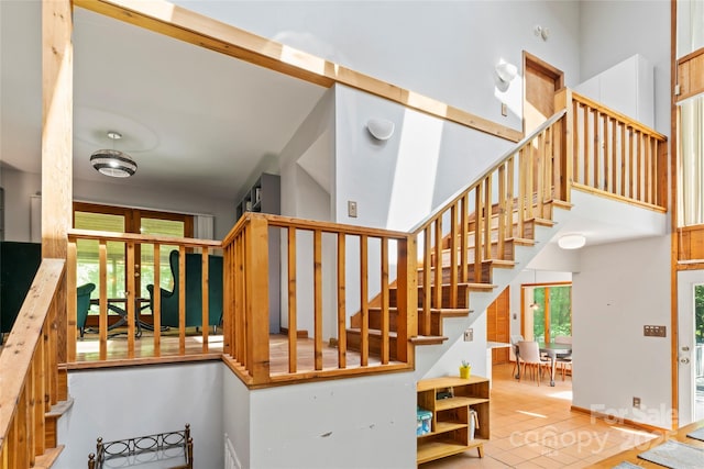 6724 Riverfront Dr, Charlotte, NC 28216 - stairs featuring tile patterned flooring