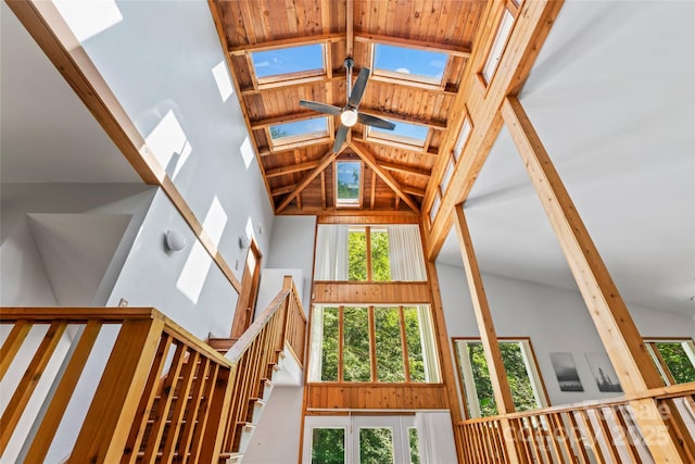 6724 Riverfront Dr, Charlotte, NC 28216 - stairs featuring high vaulted ceiling and plenty of natural light