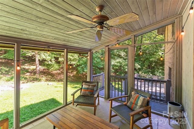 6724 Riverfront Dr, Charlotte, NC 28216 - sunroom / solarium with ceiling fan, lofted ceiling, and plenty of natural light