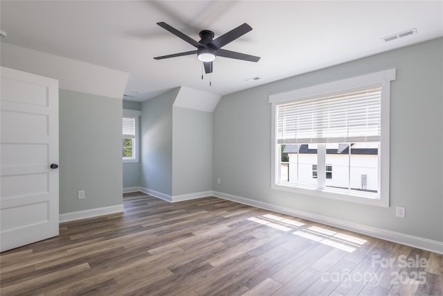 5009 Oconee Dr, Stanley, NC 28164 - empty room featuring wood finished floors and ceiling fan