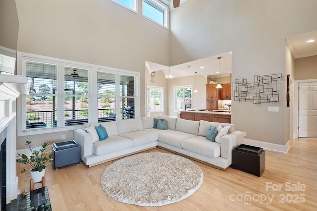 120 Cheyenne Ln, Statesville, NC 28677 - living area featuring a towering ceiling and light wood-style flooring