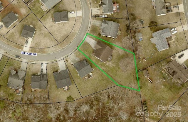 1566 Mayfair Dr, Conover, NC 28613 - aerial view of property's location with property boundaries highlighted