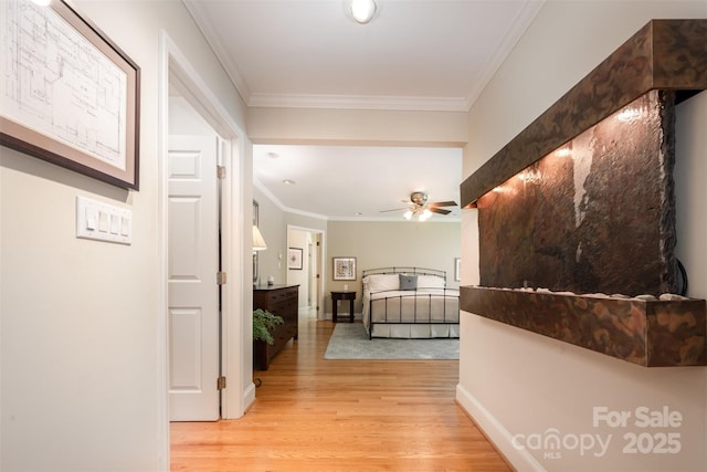 7119 Folger Dr, Charlotte, NC 28270 - corridor featuring light wood-type flooring and ornamental molding