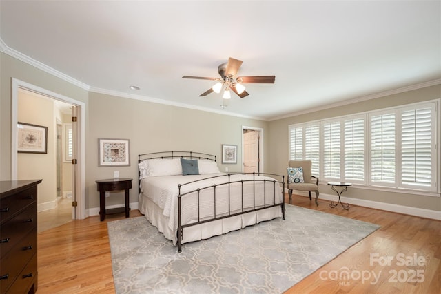 7119 Folger Dr, Charlotte, NC 28270 - bedroom featuring wood finished floors, ornamental molding, and ceiling fan