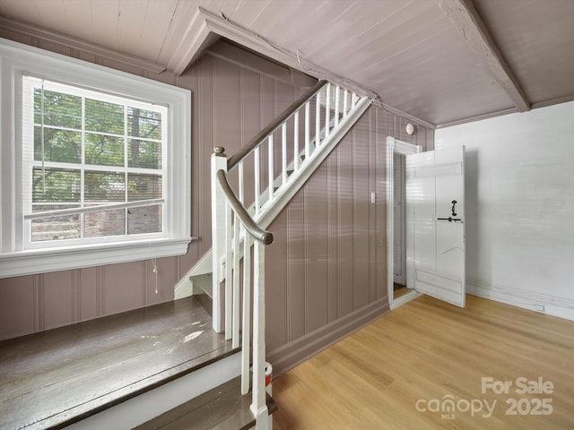 105 Edgewood Cir NE, Concord, NC 28025 - staircase featuring wood finished floors