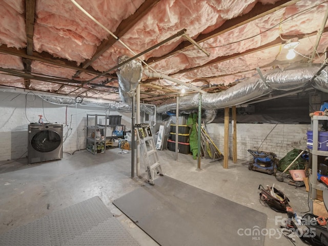 105 Edgewood Cir NE, Concord, NC 28025 - unfinished below grade area with washer / dryer