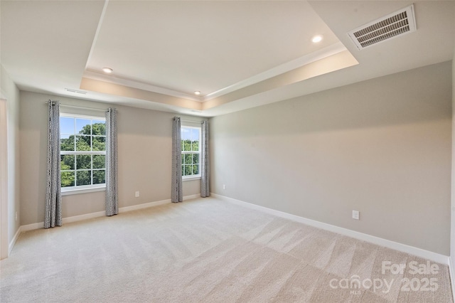 342 Cramerton Mills Parkway, Cramerton, NC 28032 - carpeted spare room featuring a tray ceiling, recessed lighting, and crown molding