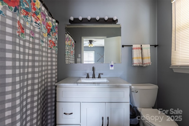 120 Lafayette Rd, Stanley, NC 28164 - bathroom with vanity and ceiling fan