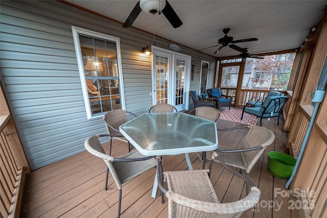 696 Springwood Dr, Mount Gilead, NC 27306 - sunroom / solarium featuring outdoor dining space and a ceiling fan