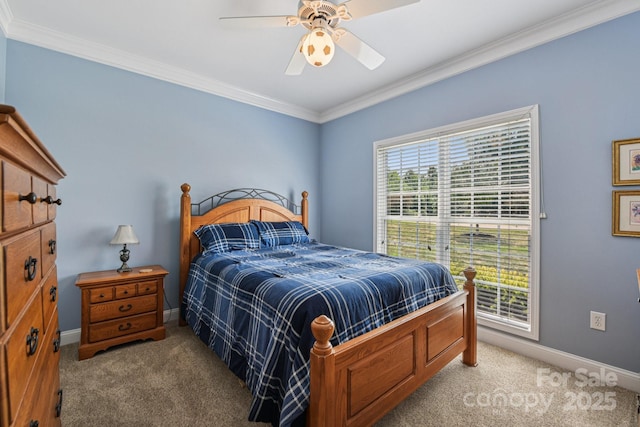 3865 Willow Grove Ln, Concord, NC 28025 - carpeted bedroom featuring crown molding and a ceiling fan
