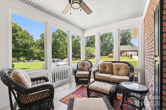 3865 Willow Grove Ln, Concord, NC 28025 - sunroom / solarium featuring a ceiling fan, plenty of natural light, and an outdoor living space