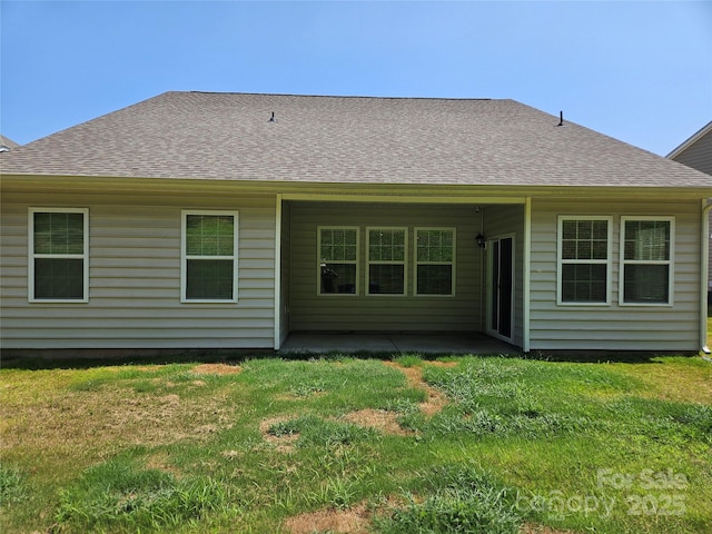 368 Saddlebred Ln, Locust, NC 28097 - rear view of house with a lawn, a patio, and roof with shingles