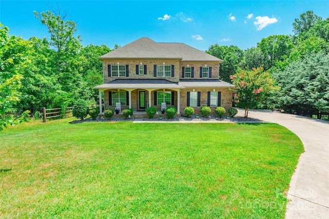 461 Swift Creek Cv, Clover, SC 29710 - colonial inspired home featuring a porch and brick siding