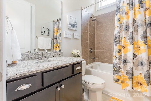 461 Swift Creek Cv, Clover, SC 29710 - bathroom featuring shower / tub combo with curtain and vanity