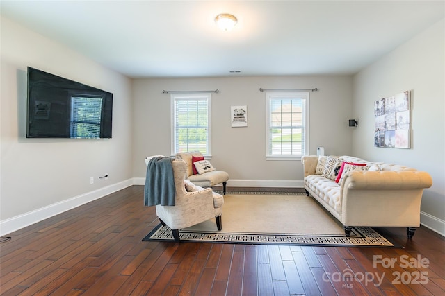 461 Swift Creek Cv, Clover, SC 29710 - living room with baseboards and dark wood-type flooring