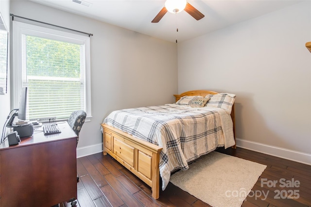 461 Swift Creek Cv, Clover, SC 29710 - bedroom featuring dark wood-style floors, a desk, and a ceiling fan