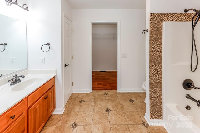 414 Bob Hardin Rd, Rutherfordton, NC 28139 - bathroom with vanity, tile patterned floors, and shower / tub combination
