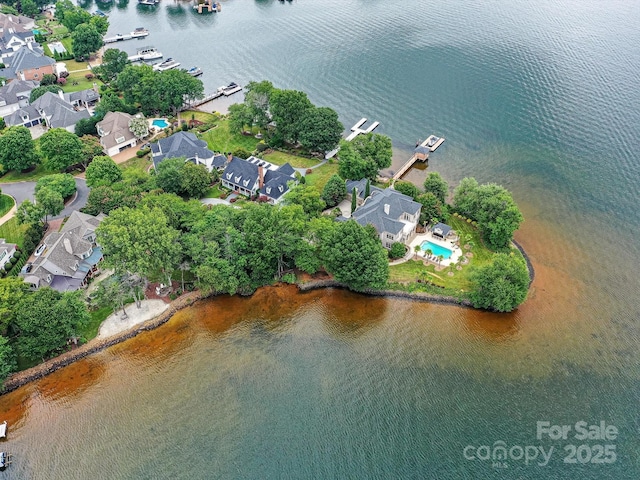 18201 Mainsail Pointe Dr, Cornelius, NC 28031 - aerial overview of property's location with a large body of water and nearby suburban area