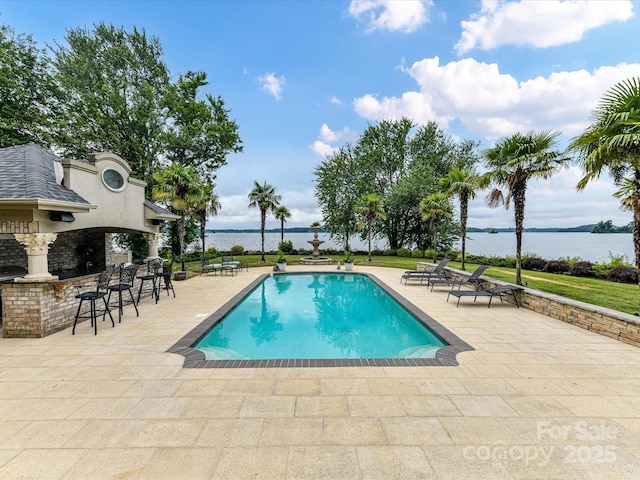18201 Mainsail Pointe Dr, Cornelius, NC 28031 - outdoor pool featuring a patio and a water view