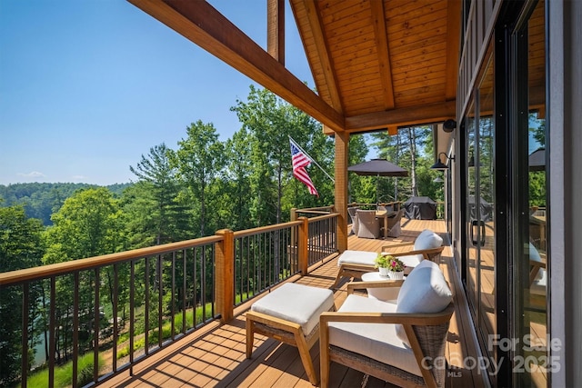 256 Hunt Camp Dr, Nebo, NC 28761 - deck with a forest view