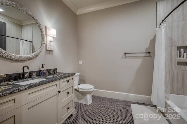 256 Hunt Camp Dr, Nebo, NC 28761 - bathroom featuring vanity and shower / tub combo with curtain