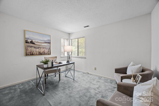 9008 St Croix Ln, Charlotte, NC 28277 - carpeted office space with baseboards and a textured ceiling