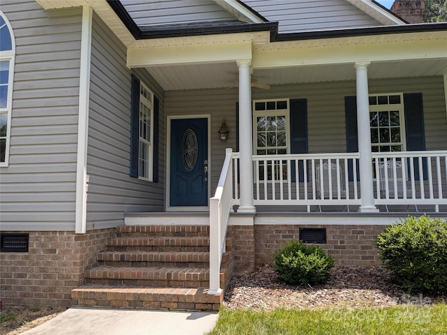6301 Hawk Nest Dr, Concord, NC 28027 - doorway to property with crawl space, a porch, and a chimney