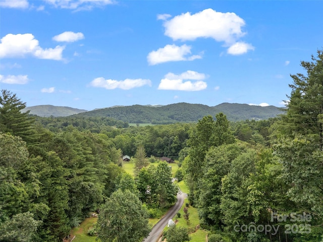 96 Habitat Way, Brevard, NC 28712 - mountain view featuring a heavily wooded area