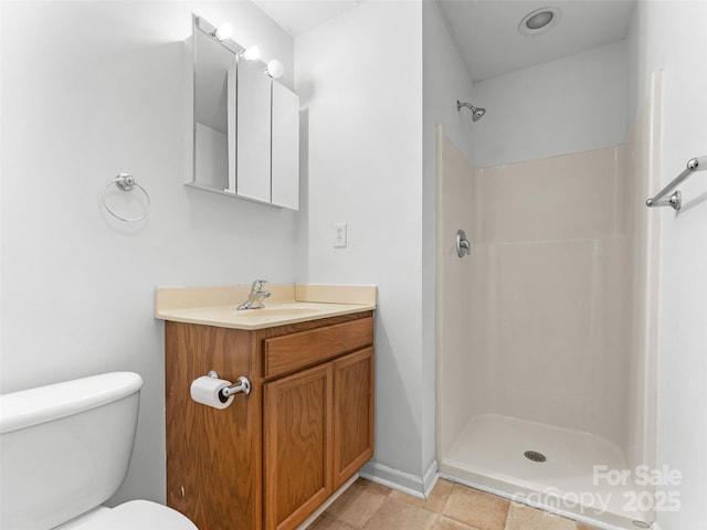 96 Habitat Way, Brevard, NC 28712 - bathroom featuring vanity, a shower, and tile patterned floors