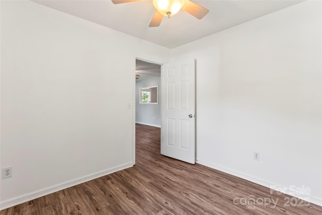 600 Piper Ct, Wingate, NC 28174 - spare room featuring ceiling fan and wood finished floors