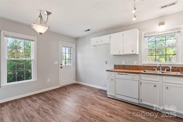 600 Piper Ct, Wingate, NC 28174 - kitchen with white dishwasher, healthy amount of natural light, and wood finished floors
