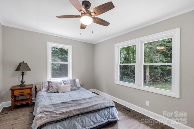 1641 Converse St, Lancaster, SC 29720 - bedroom featuring wood finished floors, ornamental molding, and ceiling fan