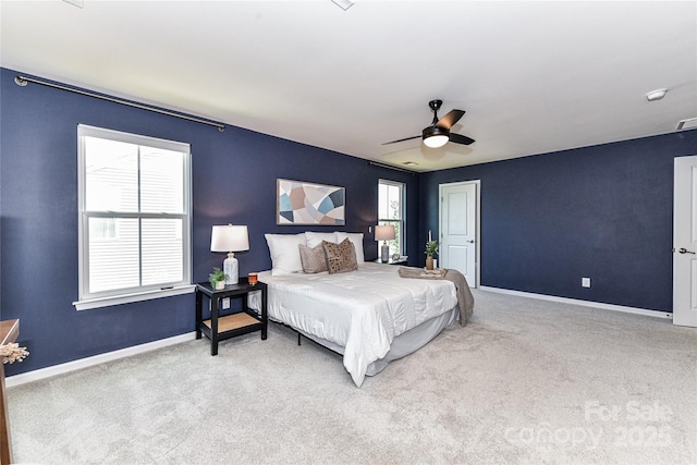 3533 Catherine Creek Pl, Davidson, NC 28036 - carpeted bedroom with baseboards and a ceiling fan