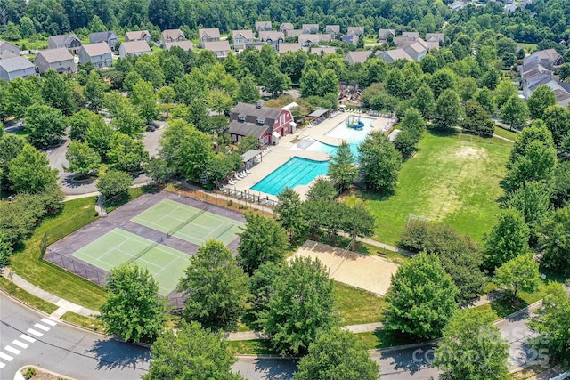 3533 Catherine Creek Pl, Davidson, NC 28036 - aerial view of residential area with a pool