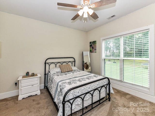 618 Deese Rd, Monroe, NC 28110 - bedroom with light carpet and a ceiling fan