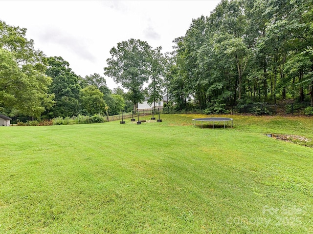 618 Deese Rd, Monroe, NC 28110 - view of green lawn with a trampoline