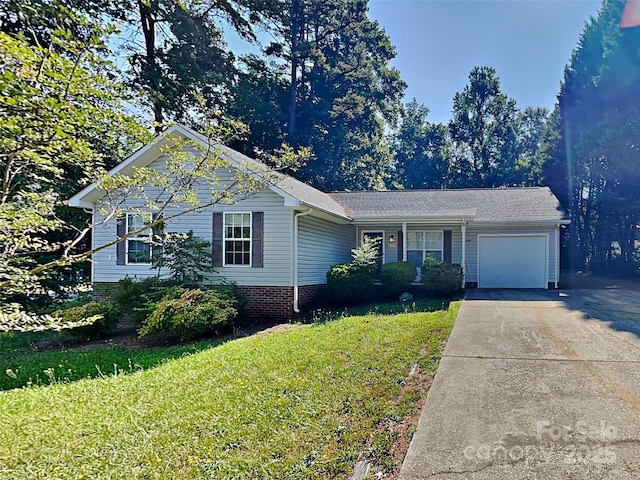 1108 Brookwood Dr, Stanley, NC 28164 - ranch-style house featuring an attached garage, concrete driveway, and a front lawn