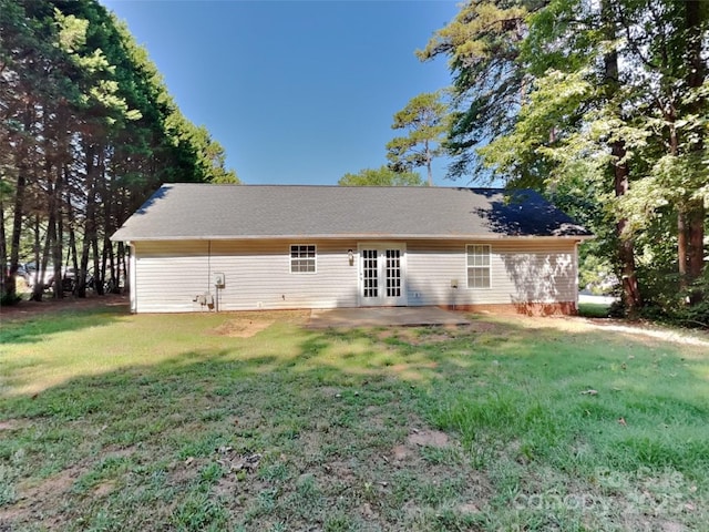 1108 Brookwood Dr, Stanley, NC 28164 - back of house with a lawn, french doors, and a patio area