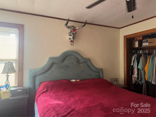 140 Wallins Way, Mars Hill, NC 28754 - bedroom with crown molding, multiple windows, and a closet