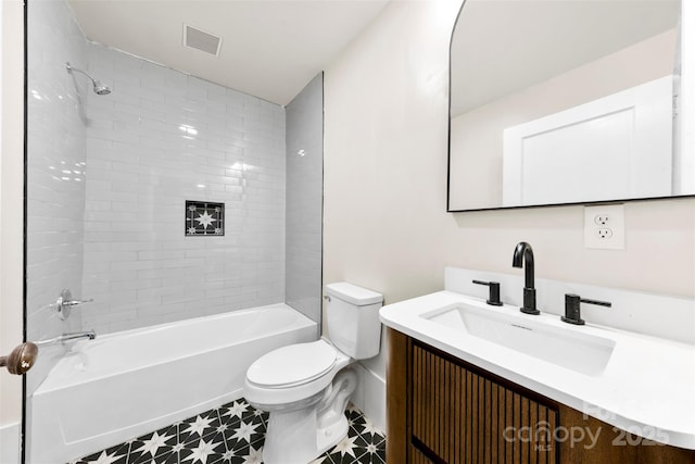 522 Alexander St, Statesville, NC 28677 - full bath with vanity, shower / bathtub combination, and tile patterned floors