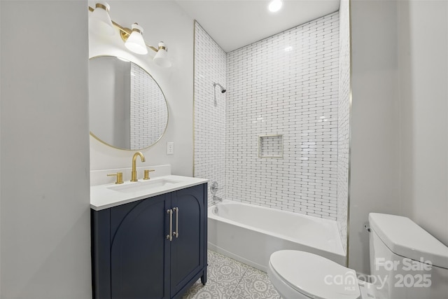 522 Alexander St, Statesville, NC 28677 - bathroom with vanity, bathtub / shower combination, and tile patterned flooring