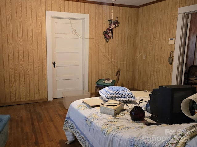 7601 Rhodhiss Rd, Connelly Springs, NC 28612 - bedroom featuring wood walls and wood finished floors