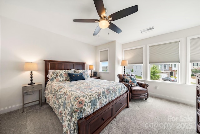 1240 Pebble Grove Dr, Clover, SC 29710 - bedroom with light carpet, multiple windows, and a ceiling fan